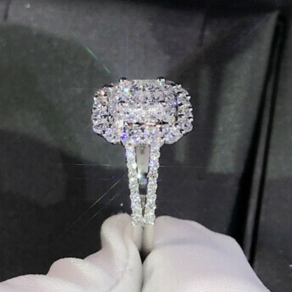 New Gorgeous 925 Silver White Sapphire Ring Sz 6-10 - Picture 9 of 16